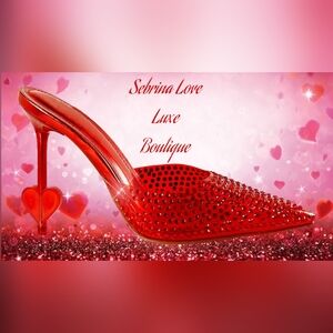 Red Rhinestone Crystal Transparent Luxe Women's Mule Heels